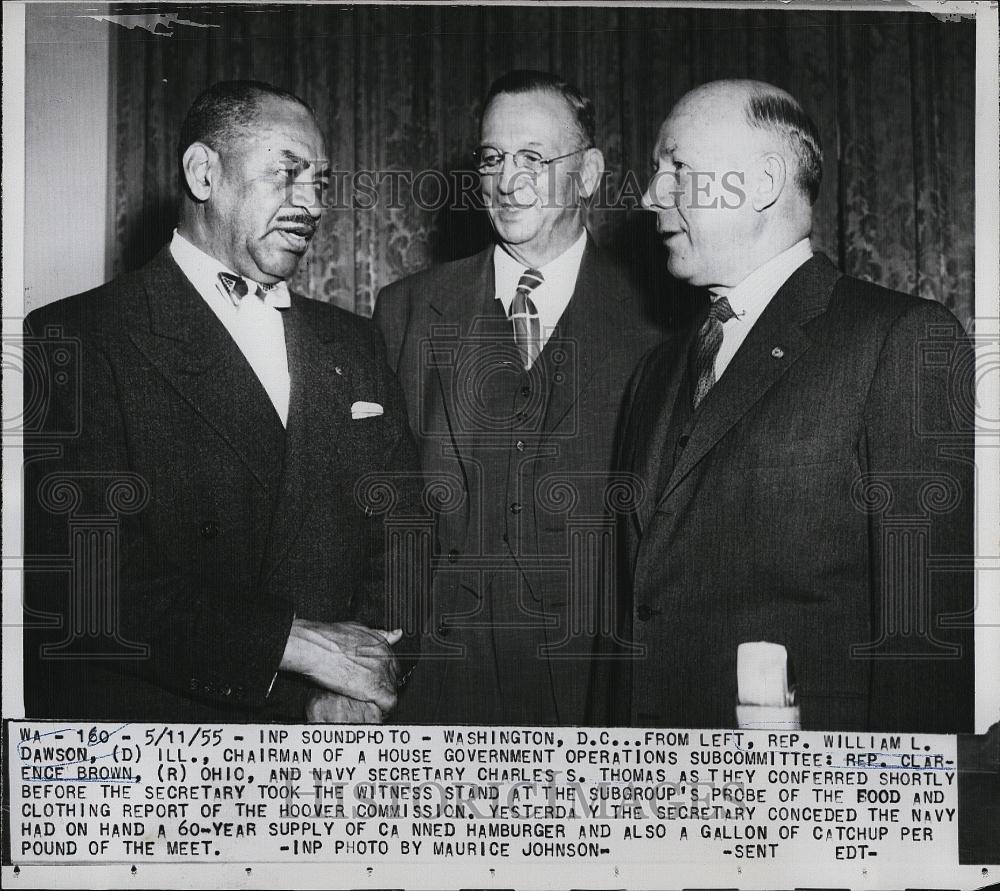 1955 Press Photo US Representatives William Dawson, Clarence Brown - RSL08303 - Historic Images