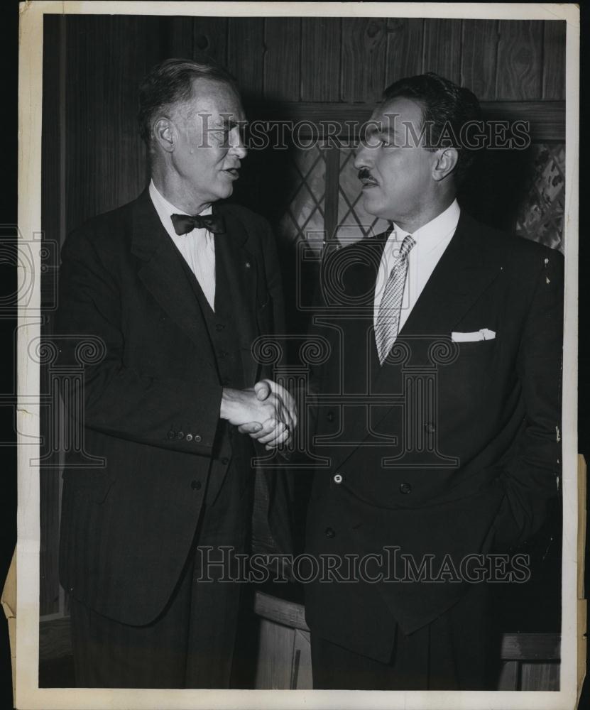 1956 Press Photo GovChristian Herter and RepAdam Clayton Powell of New York - Historic Images