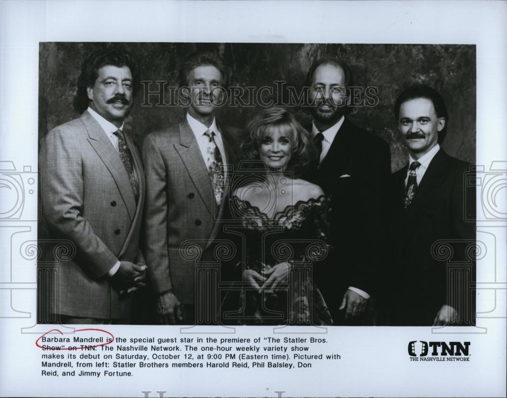 Press Photo Barbara Mandrell Guest star The Statler Bros Show on TNT Harold - Historic Images