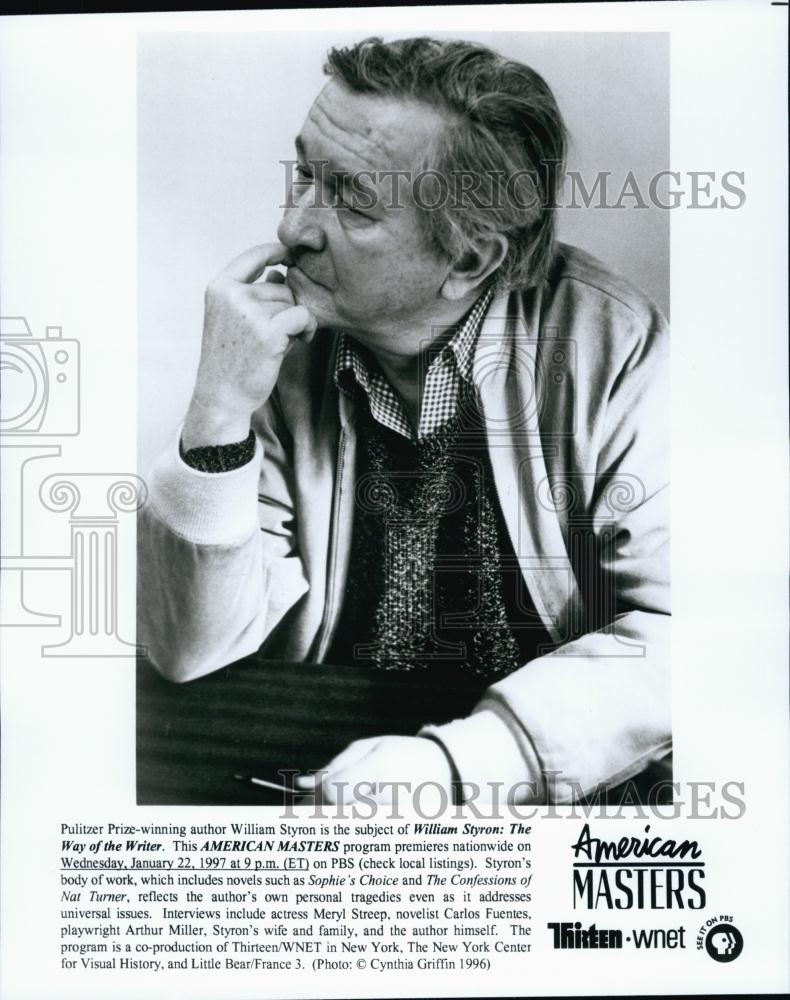 1997 Press Photo Pulitzer Prize winning author William Styron Way Writer - Historic Images