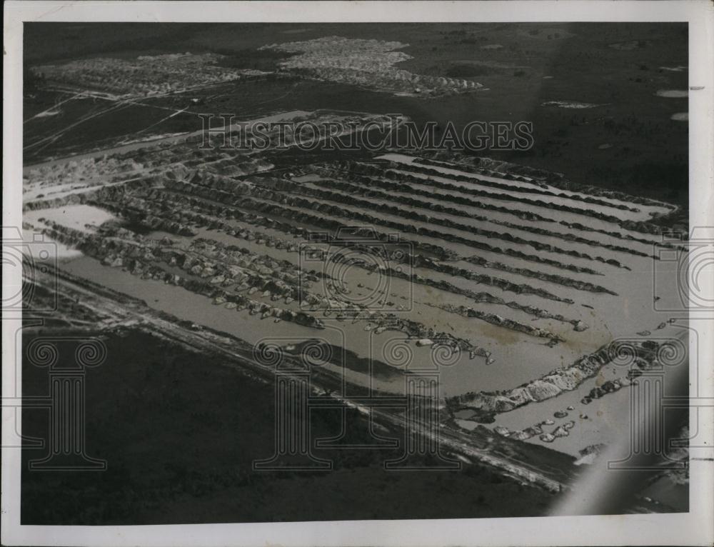 1950 Press Photo Aerial View, Phosphate Mines, Lakeland, Florida - RSL98405 - Historic Images