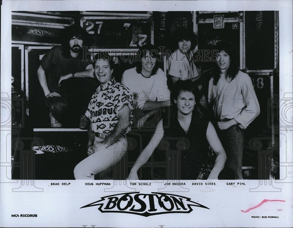 1995 Press Photo Boston Doug Huffman Gary Pihl Brad Delp David Sikes Tom Scholz - Historic Images