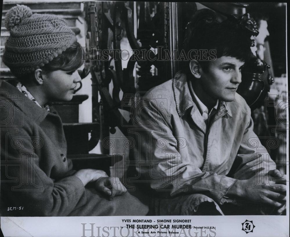 1966 Press Photo Catherine Allegret & Jacques Perrin "The Sleeping Car Murder" - Historic Images