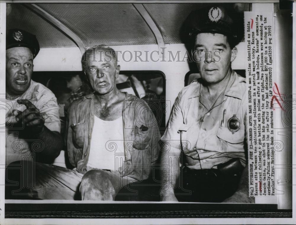 1959 Press Photo Eddig Kearns Bank Robber In Gun Fight with Police - RSL99403 - Historic Images