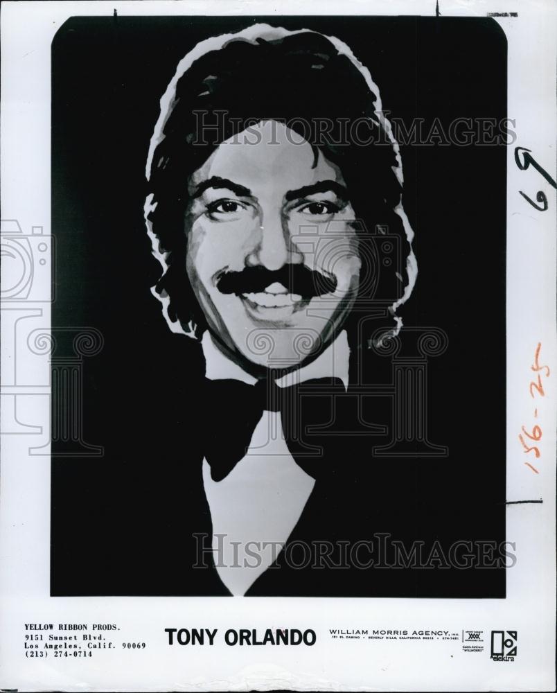 1978 Press Photo Singer Tony Orlando, Pop Music, Wind, Tony Orlando And Dawn - Historic Images