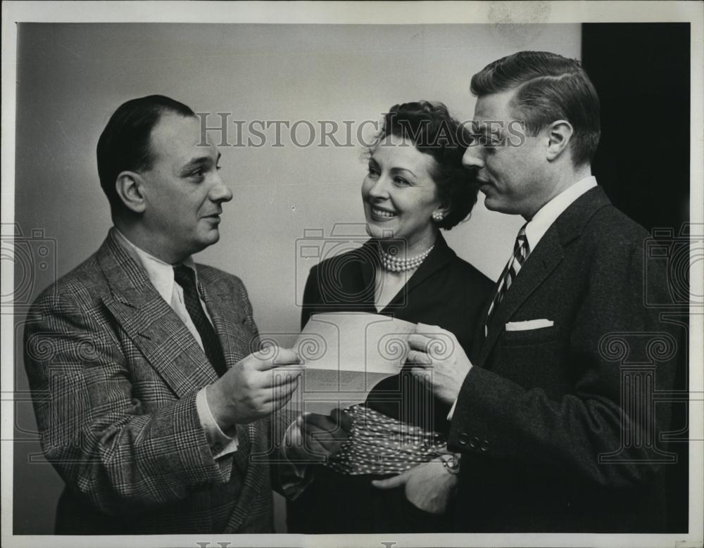 1954 Press Photo "Suspense" with Will Oursler Ex VP & Nancy kelly, Martin Manuli - Historic Images