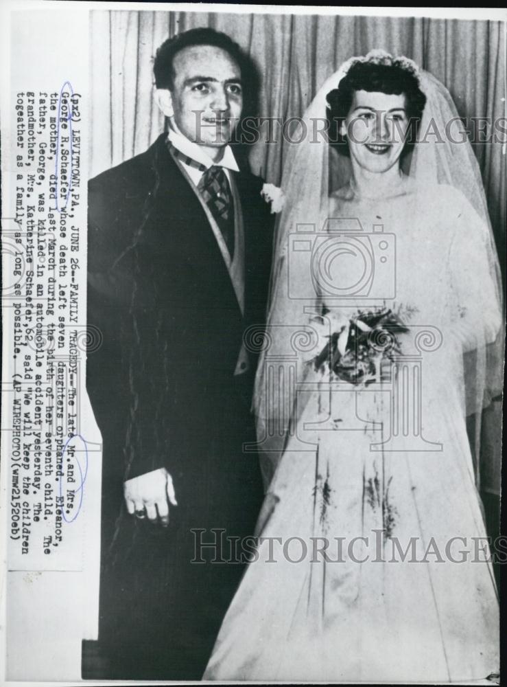 1961 Press Photo Mr &amp; Mrs George R Schaeffer whose death left 7 kids orphaned - Historic Images