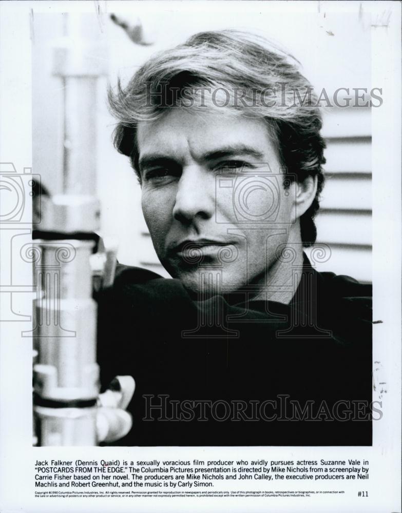 1990 Press Photo Actor Dennis Quaid in &quot;Postcards from the Ledge&quot; - RSL60291 - Historic Images