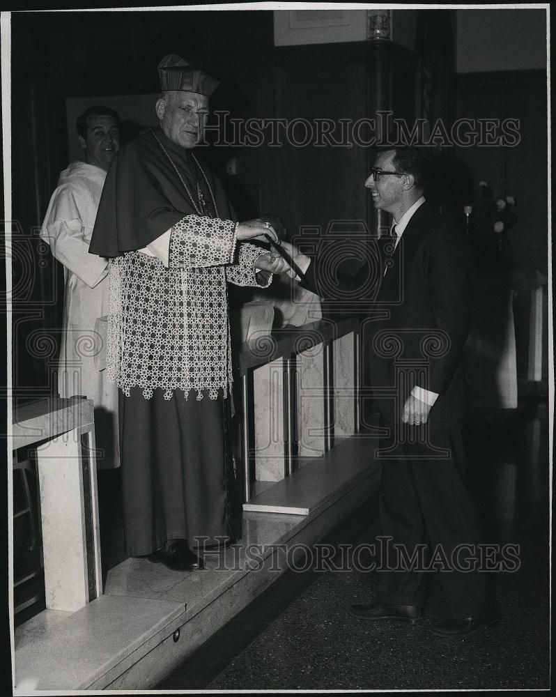 1967 Press Photo Richard Cardinal Cushing &amp; Rev Wm Hass Pres Providence College - Historic Images