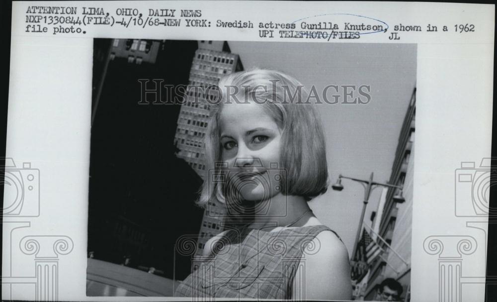 1968 Press Photo Swedish actress Gunilla Knutson in NYC - RSL86221 - Historic Images
