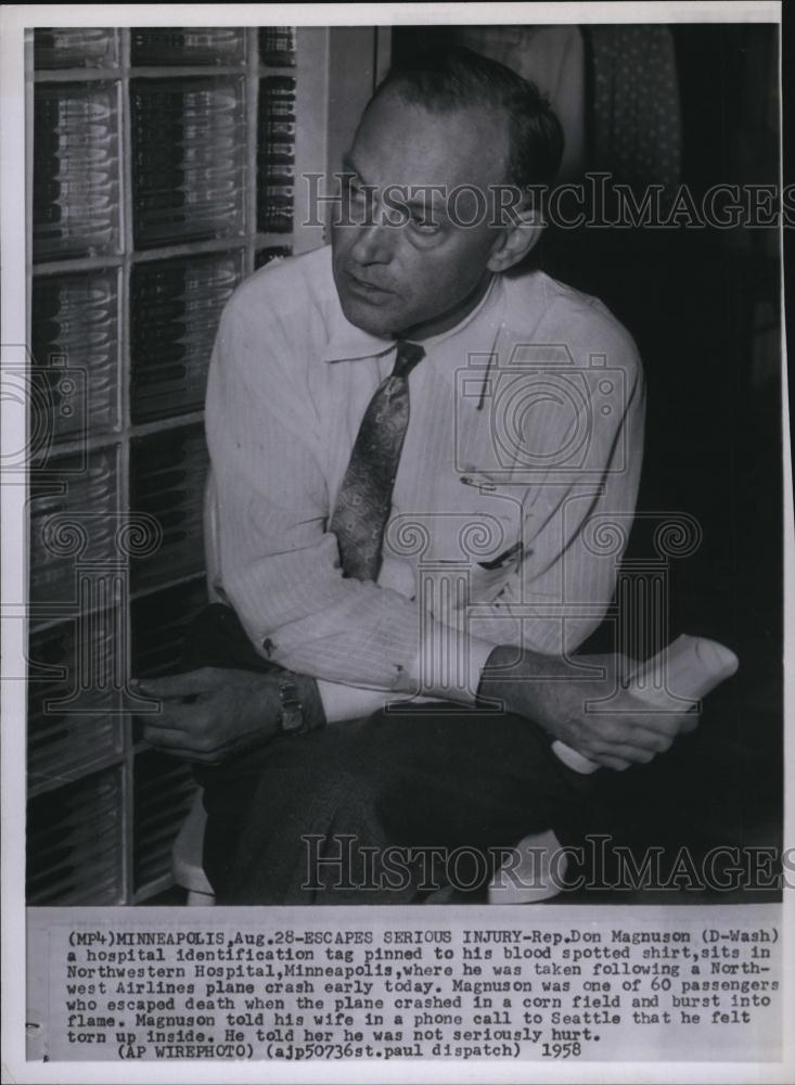 1958 Press Photo Representative Don Magnuson Northwestern Hospital - RSL83547 - Historic Images