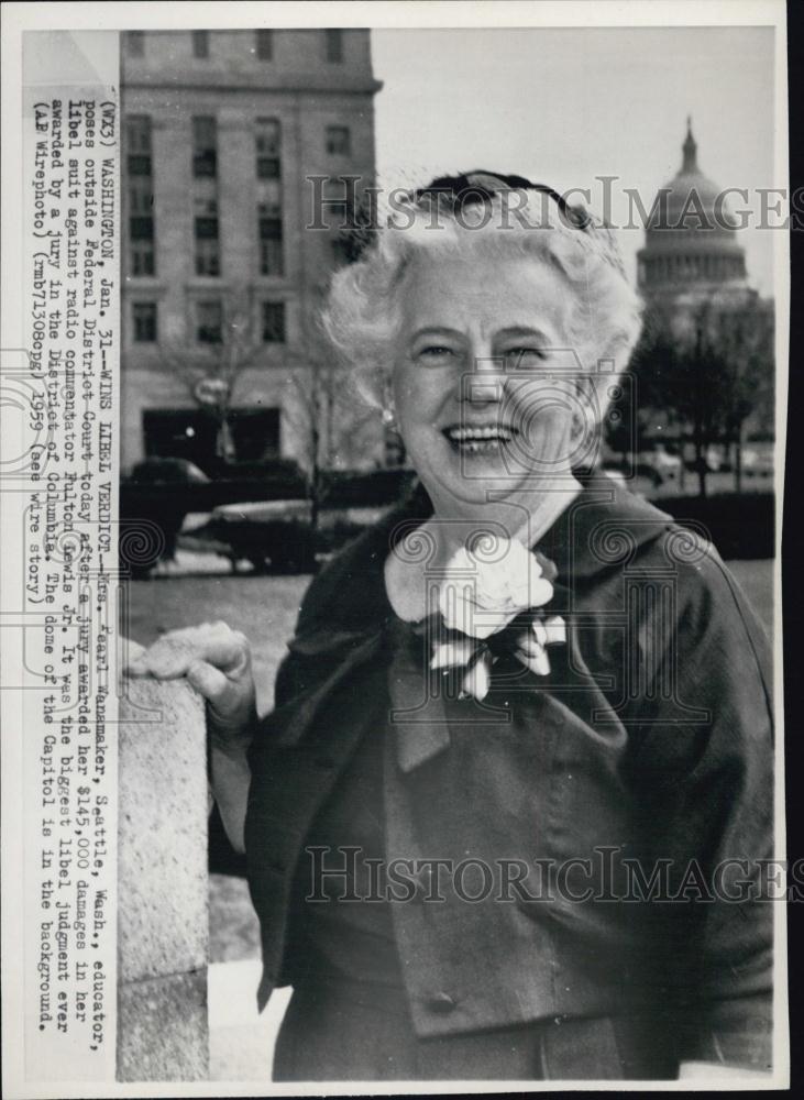 1959 Press Photo Mrs Pearl Wanamaker, Teacher At District Court - RSL03253 - Historic Images