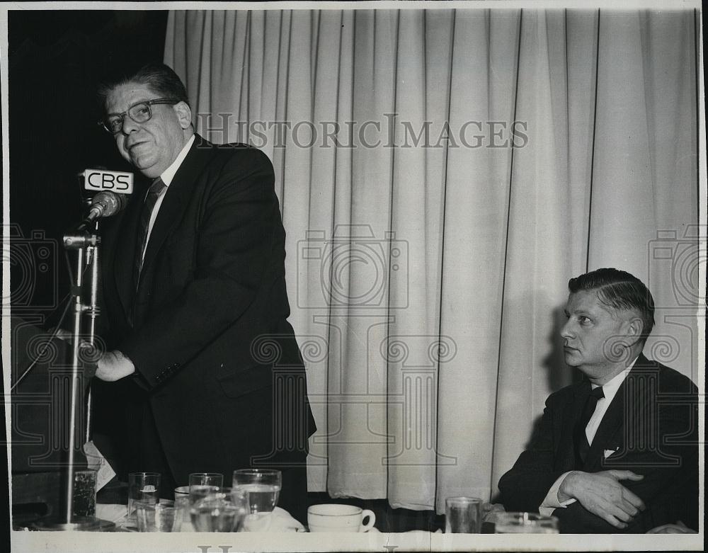 1957 Press Photo Labor Secretary James Mitchell Speaking At Testimonial Dinner - Historic Images