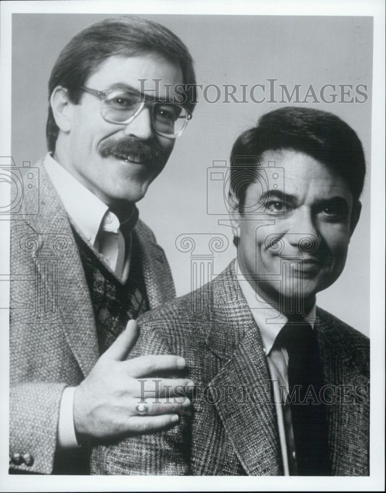 1986 Press Photo Journalist Geraldo Rivera And Film Critic Rex Reed - RSL04383 - Historic Images