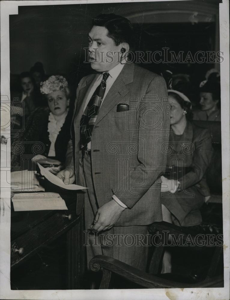 1949 Press Photo Senator Ralph G Mahar StateAid to Education Bill - RSL83611 - Historic Images