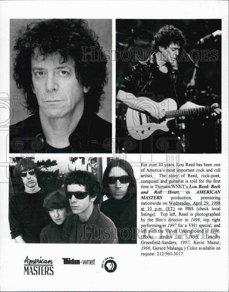 1998 Press Photo Lou Reed Rock Musician Guitarist Songwriter American Masters - Historic Images