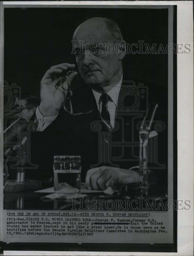 1967 Press Photo George F Kennan, former US Amb to Moscow - RSL93335 - Historic Images