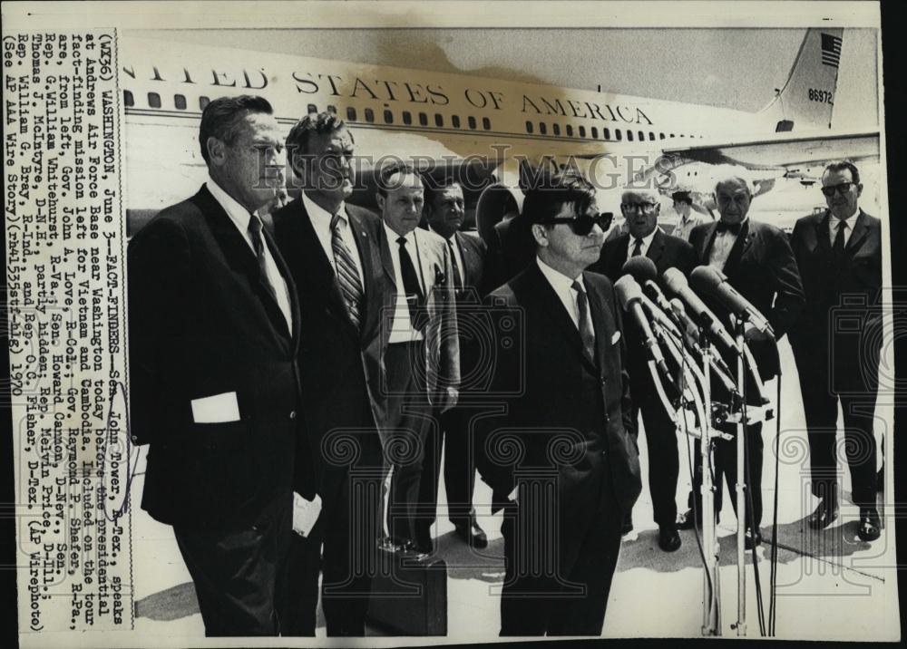 1970 Press Photo Senator John Tower, Governor John Love, Raymond Shafer - Historic Images