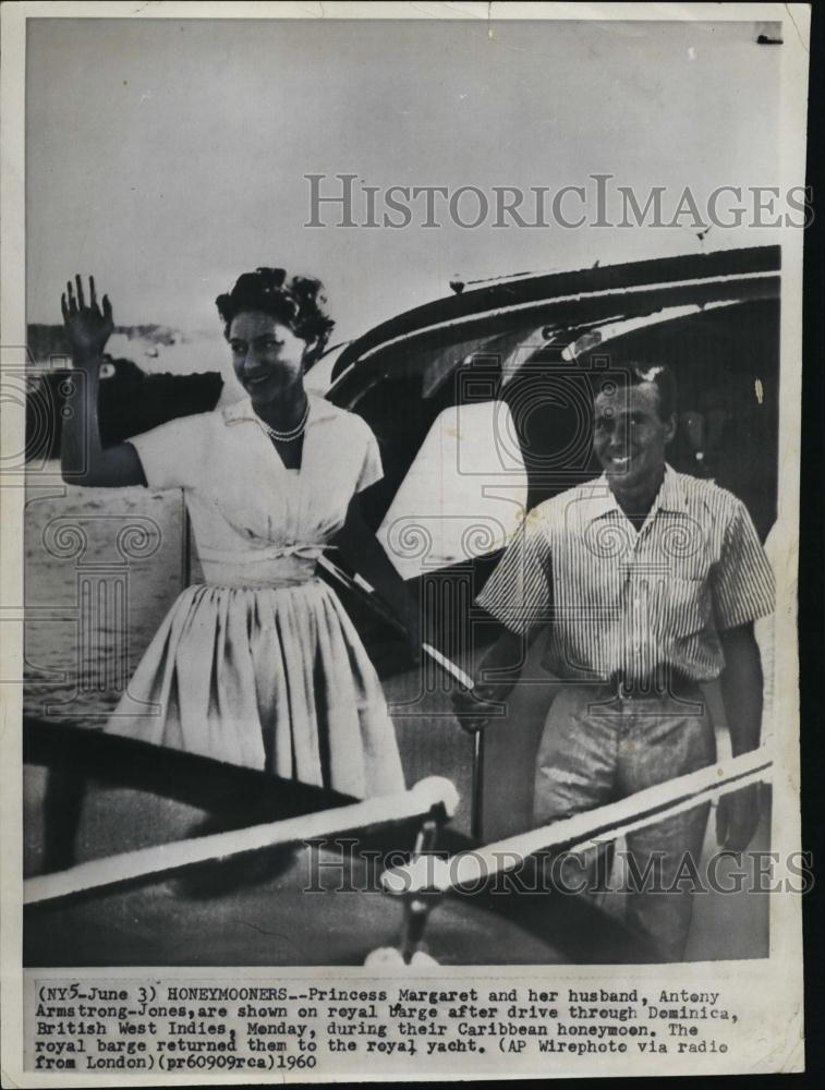 1960 Press Photo Princess Margaret Husband Antony Armstrong-Jones Honeymoon - Historic Images