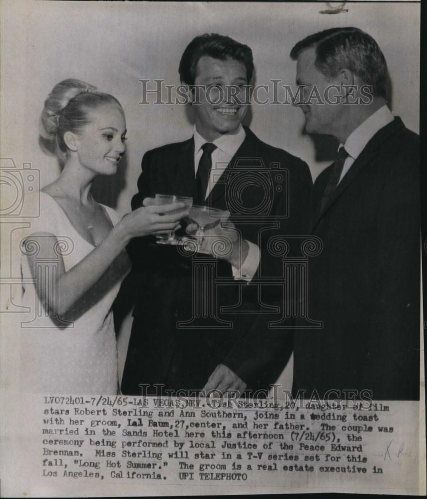 1965 Press Photo Tish Sterling, Lal Baum, her father Robert Sterling - RSL80317 - Historic Images