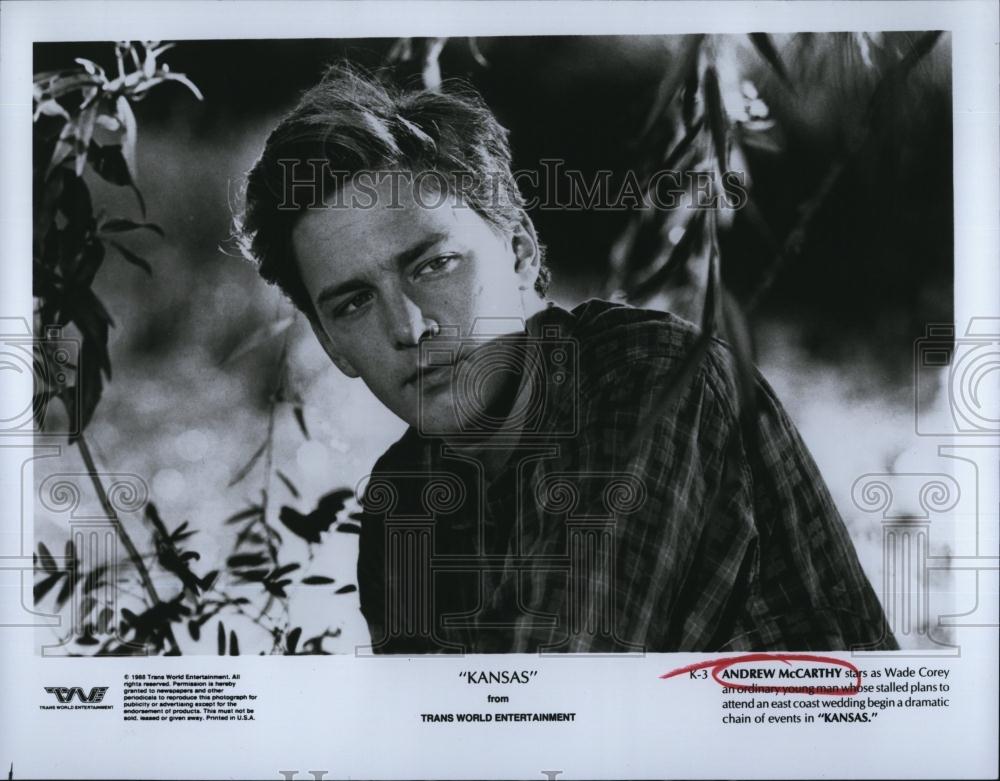 1988 Press Photo Andrew McCarthy as Wade Corey &quot;Kansas&quot; - RSL87343 - Historic Images