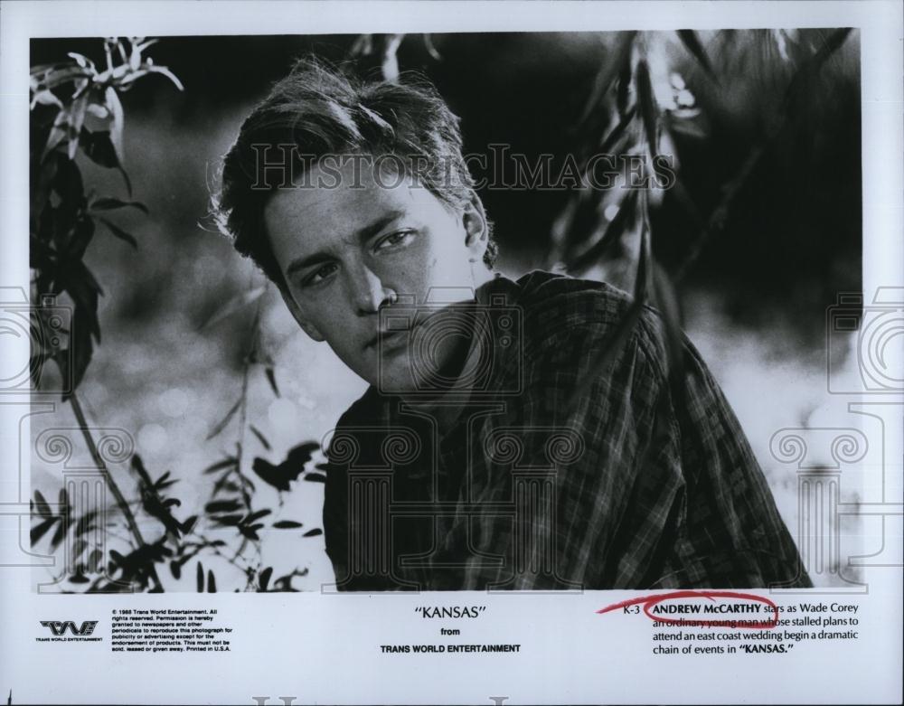 1988 Press Photo Andrew McCarthy as Wade Corey "Kansas" - RSL87343 - Historic Images