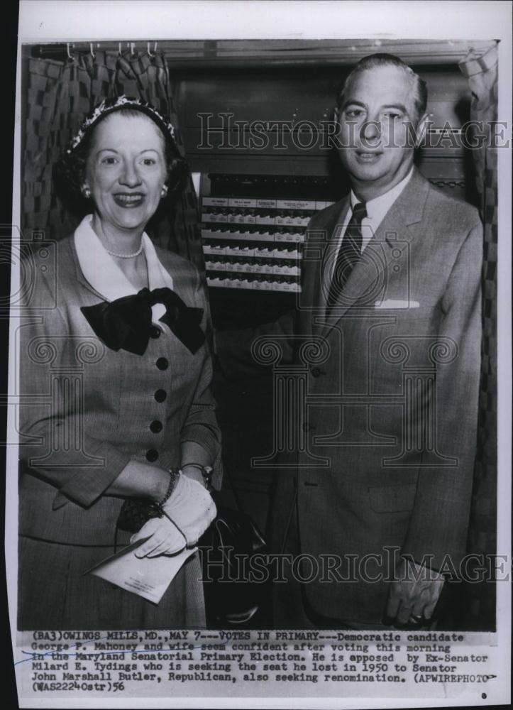 1956 Press Photo George P Mahoney in race for Maryland Senatorial Primary - Historic Images