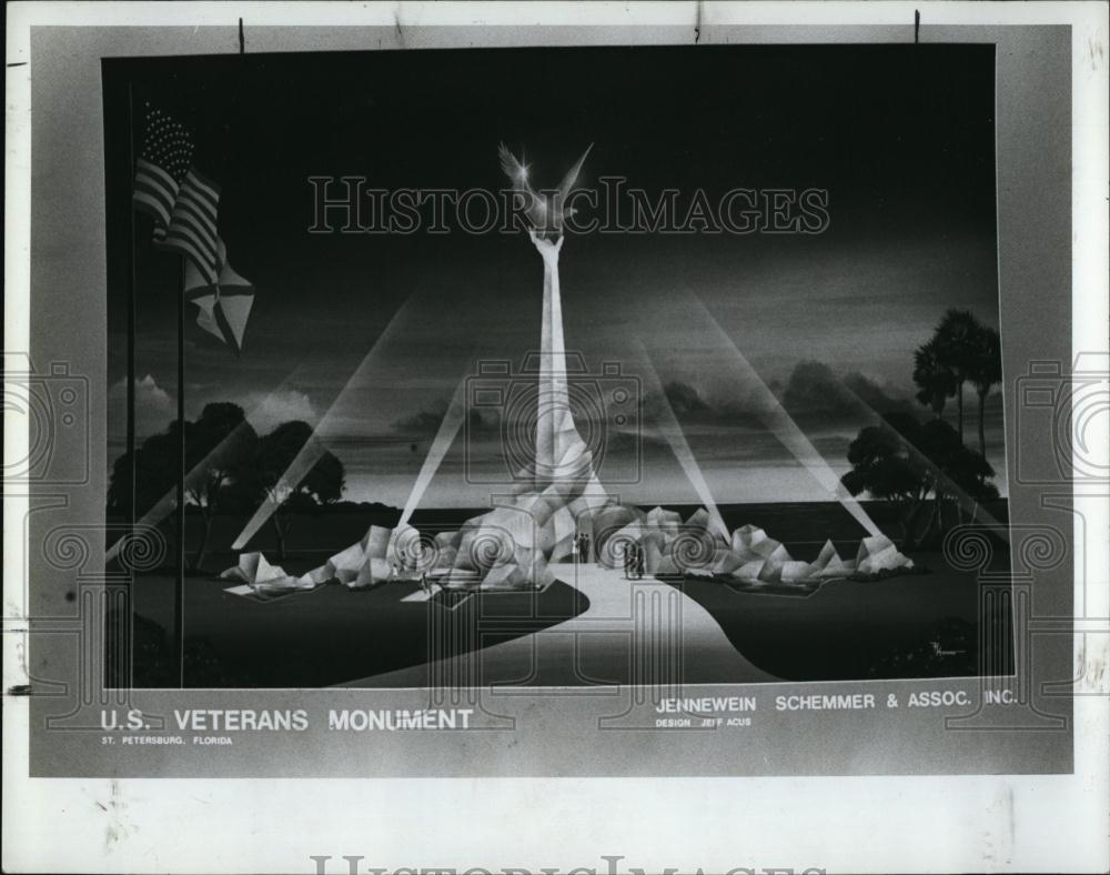 1988 Press Photo Artist Rendition of US Veteran&#39;s Monument in St Petersburg - Historic Images