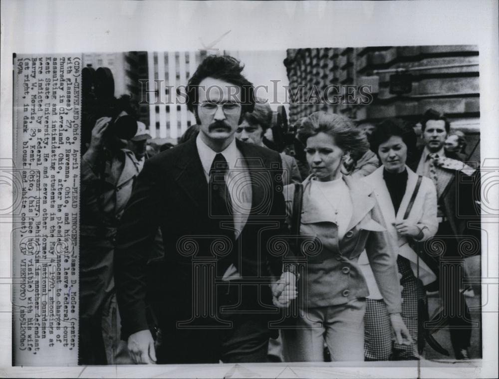 1974 Press Photo Natl Guards, J McGee,J Pierce,B Morris, Kent State shooting - Historic Images