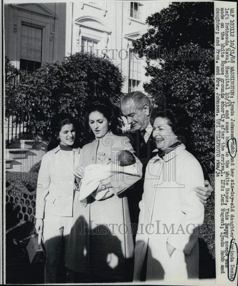 1968 Press Photo President Mrs Johnson Lynda Johnson-Robb Daughter Lucinda - Historic Images