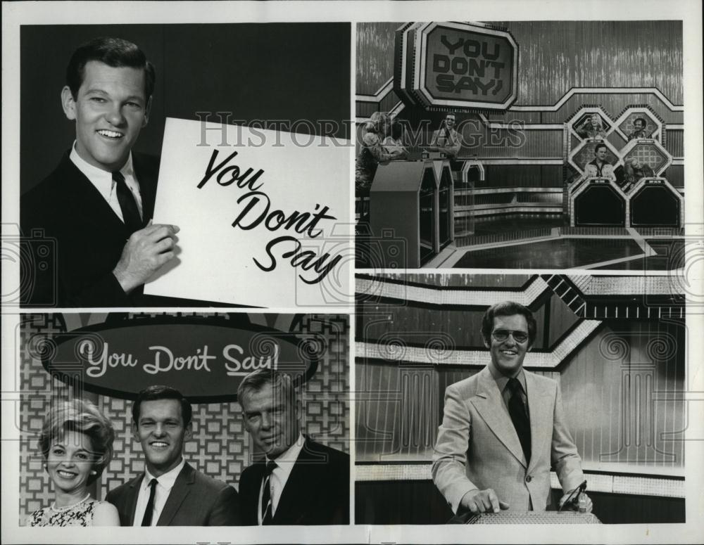 Press Photo Tom Kennedy, TV Host, You Don&#39;t Say Game Show, B Garland, L Marvin - Historic Images