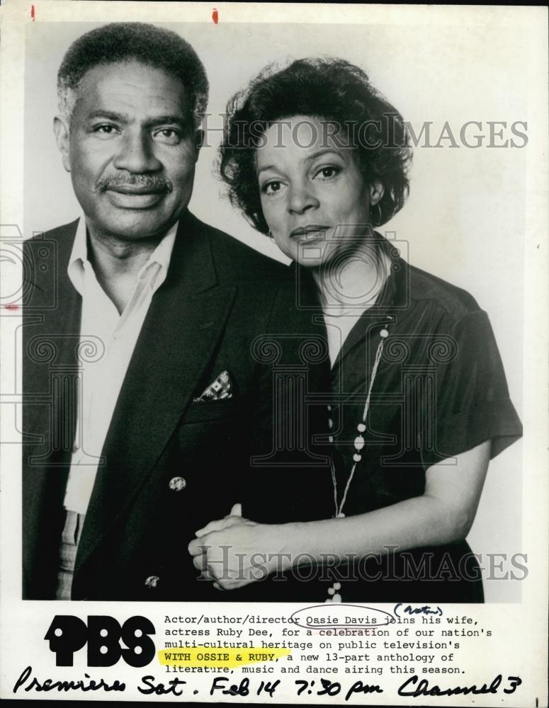 1963 Press Photo Ossie Davis and Ruby Dee Star in &quot;Go Down, Moses&quot; on CBS - Historic Images