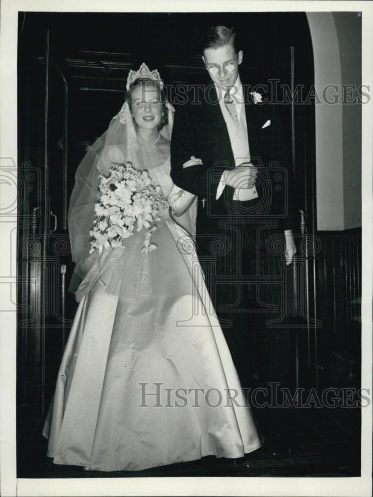 1955 Press Photo Henry Lodge Son of Henry Cabot Lodge Marries Eleanor Ziegler - Historic Images