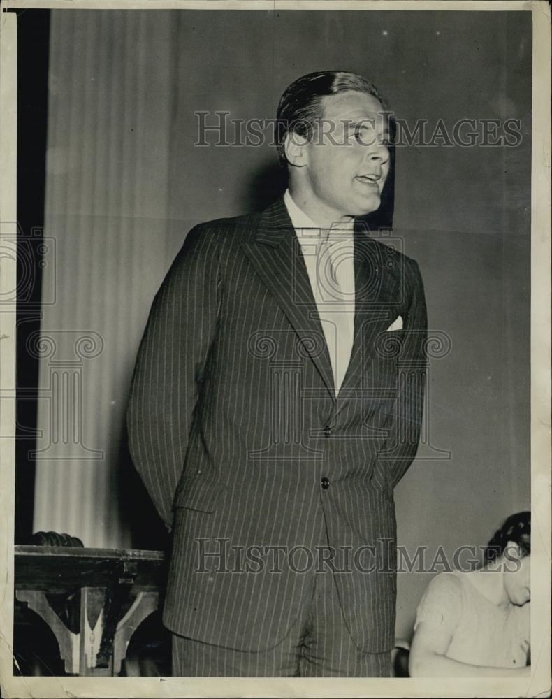 1938 Press Photo Senator Henry Cabot Loge Speaks Massachusetts State Federation - Historic Images