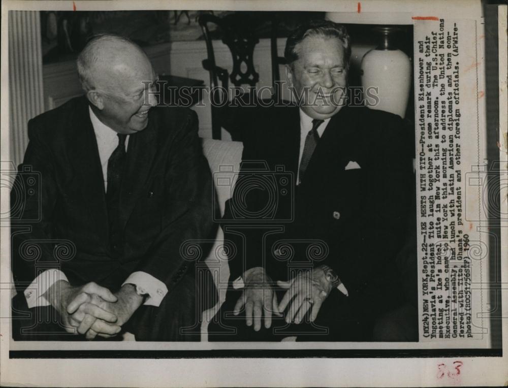 1960 Press Photo President Eisenhower Yugoslavia President Tito - RSL98811 - Historic Images