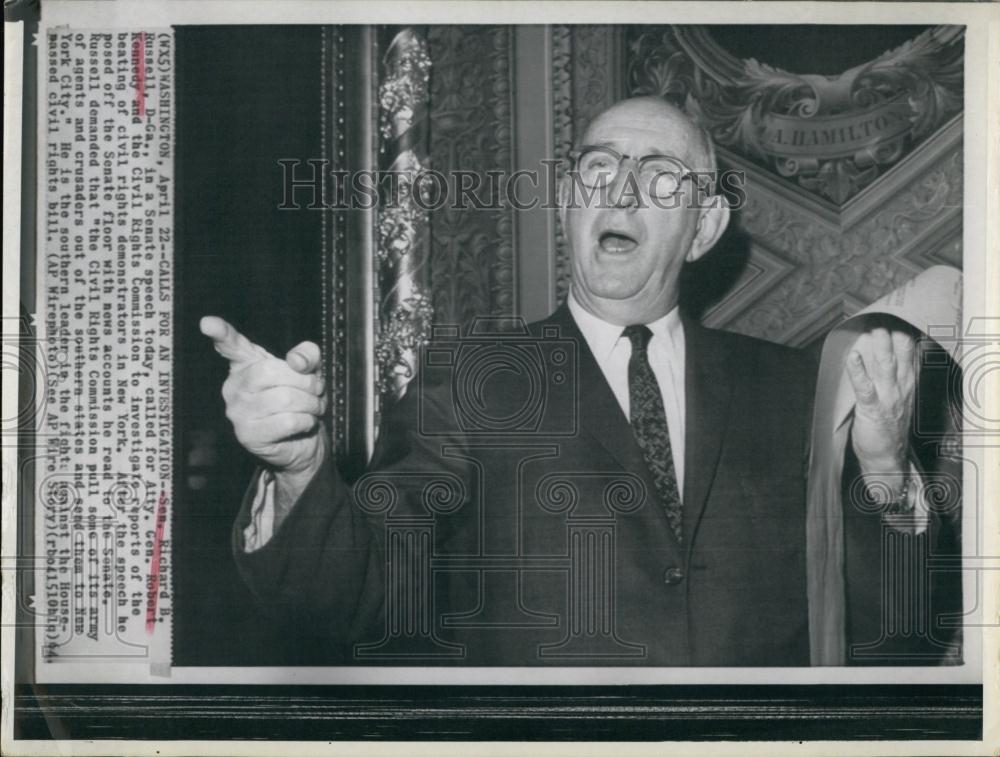1944 Press Photo Senator Richard B Russell Senate Speech - RSL66521 - Historic Images