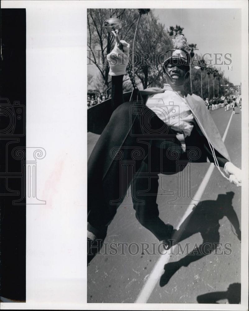 1963 Press Photo Antonio Ortez, Drum Major, Gibbs High School Gladiator Band - Historic Images