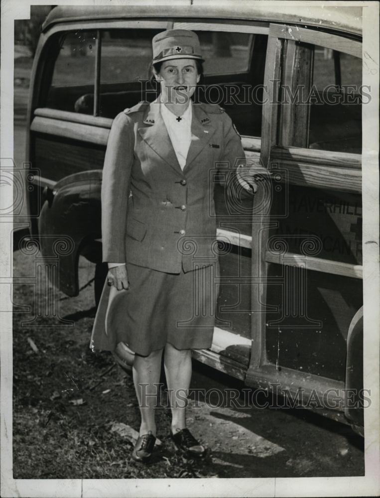 1946 Press Photo Mrs William Clive, Chairman, Motor Corps, Red CrosI, Haverhill - Historic Images