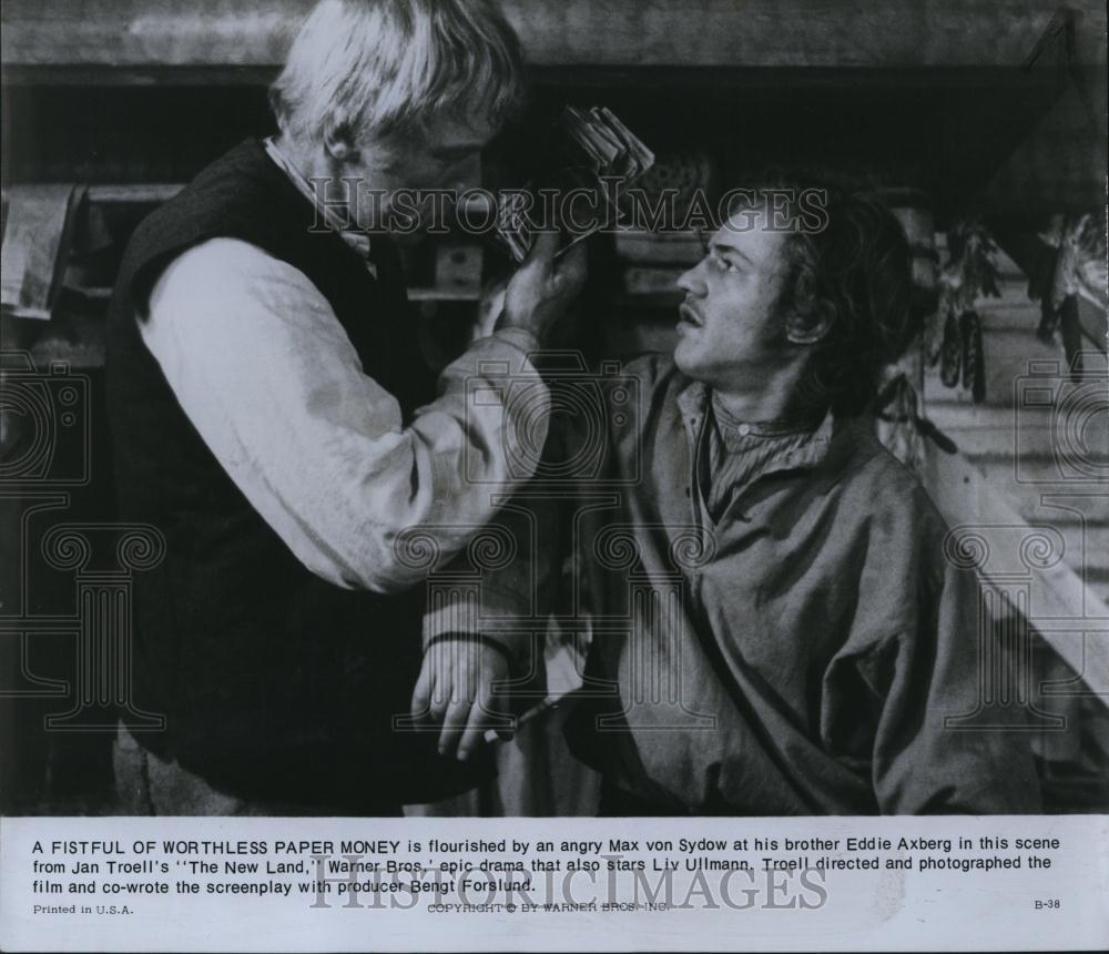 1975 Press Photo Eddie Axberg The New Land Actor play theater - RSL87709 - Historic Images