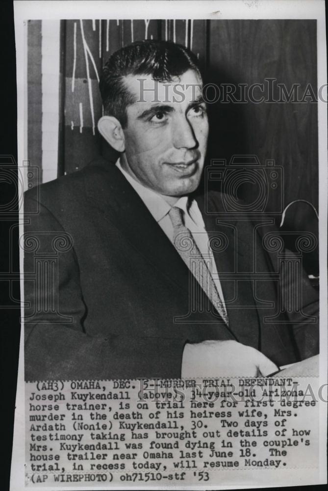 1953 Press Photo Joseph Kuykendall on trial for murder - RSL45809 - Historic Images