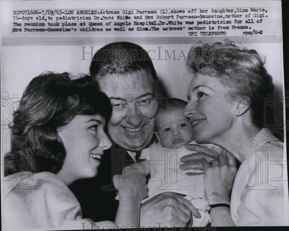 1963 Press Photo Actress Gigi, Gina Marie Perreau, Mrs Robert Perreau Saussine - Historic Images