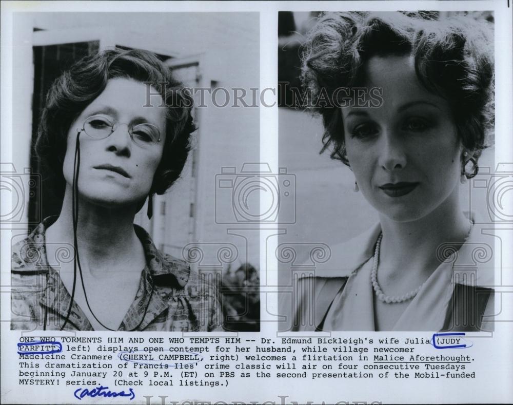 1981 Press Photo Cheryl Campbell &amp; Judy Parfitt in &quot;Malice Aforethought&quot; - Historic Images