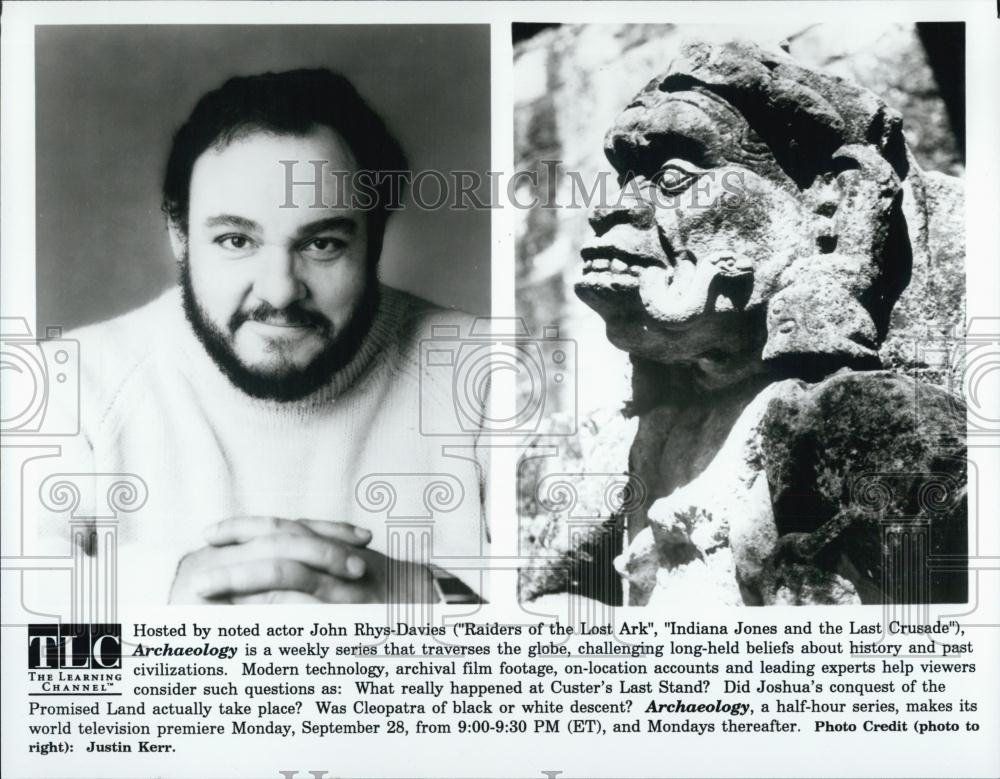 1990 Press Photo Actor John Rhys-Davies hosts &quot;Archaeology&quot; - RSL04921 - Historic Images