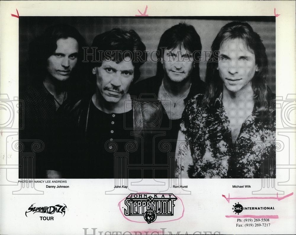 1997 Press Photo &quot;John Kay Steppenwolf&quot; J Kay, R Hurst, M Wilk,D Johnson - Historic Images