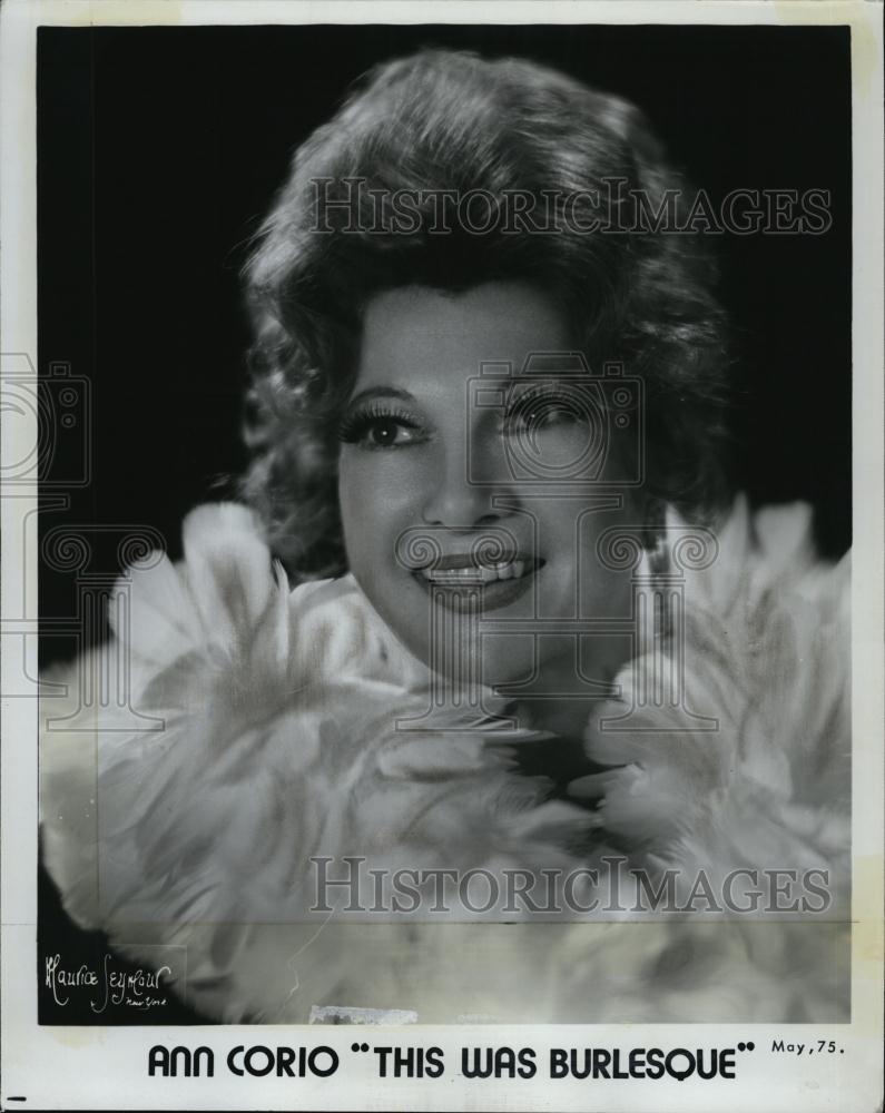 1975 Press Photo Ann Corio Stars In &quot;This Was Burlesque&quot; - RSL46575 - Historic Images