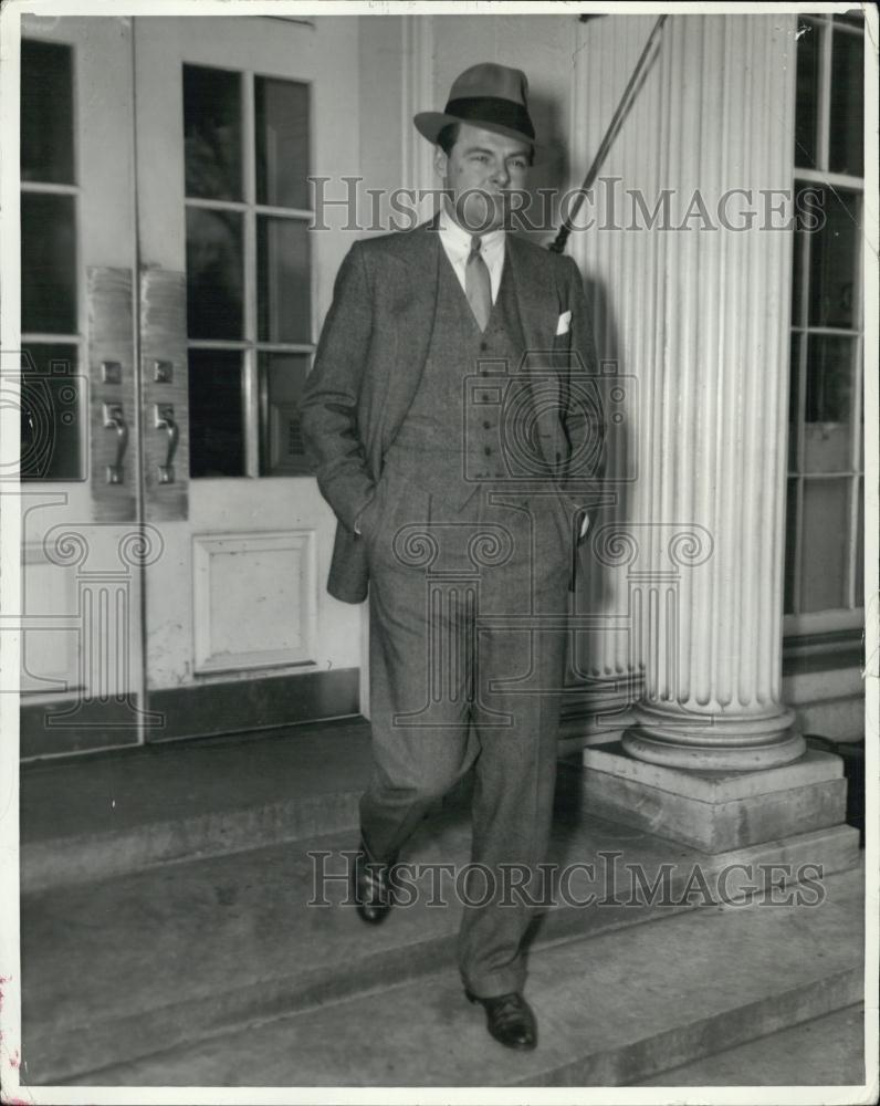 1938 Press Photo Senator Henry Cabot Lodge Junior Leaves White House After - Historic Images