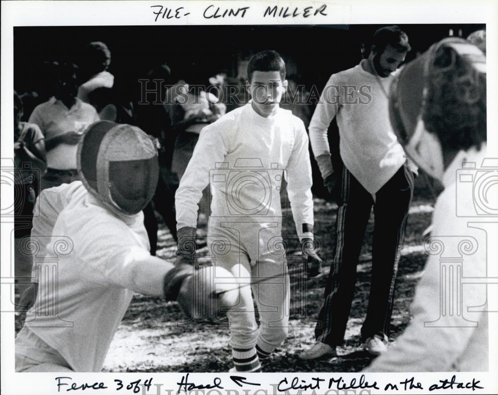 1964 Press Photo fencer Clint Miller on the attack - RSL69913 - Historic Images