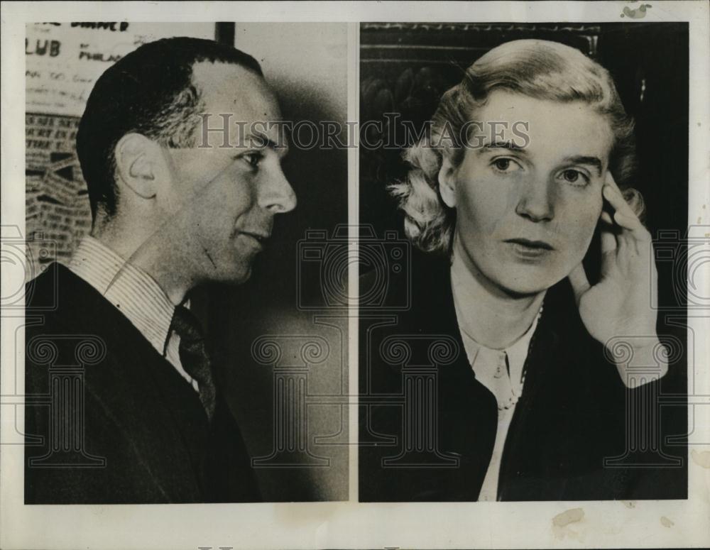 1942 Press Photo Lt Antello Devereux & bride to be Sidney Ellis Cheston - Historic Images