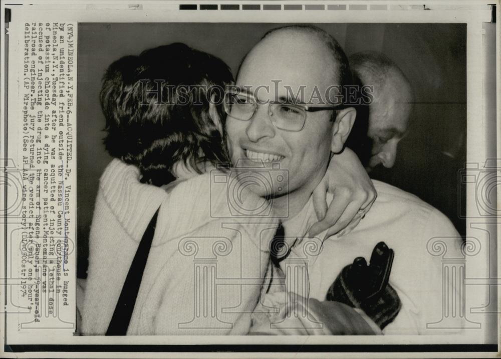 1974 Press Photo Dr Vincent Montemarano, Acquitted, Assisted Death, Cancer - Historic Images