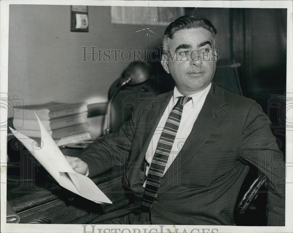 1956 Press Photo Attorney Henry Sontag at Desk - RSL00579 - Historic Images